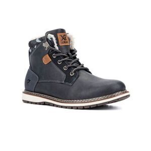 XRAY 11 Men’s Dresden Navy Camo Sherpa Trim Faux Leather Lace up Boots